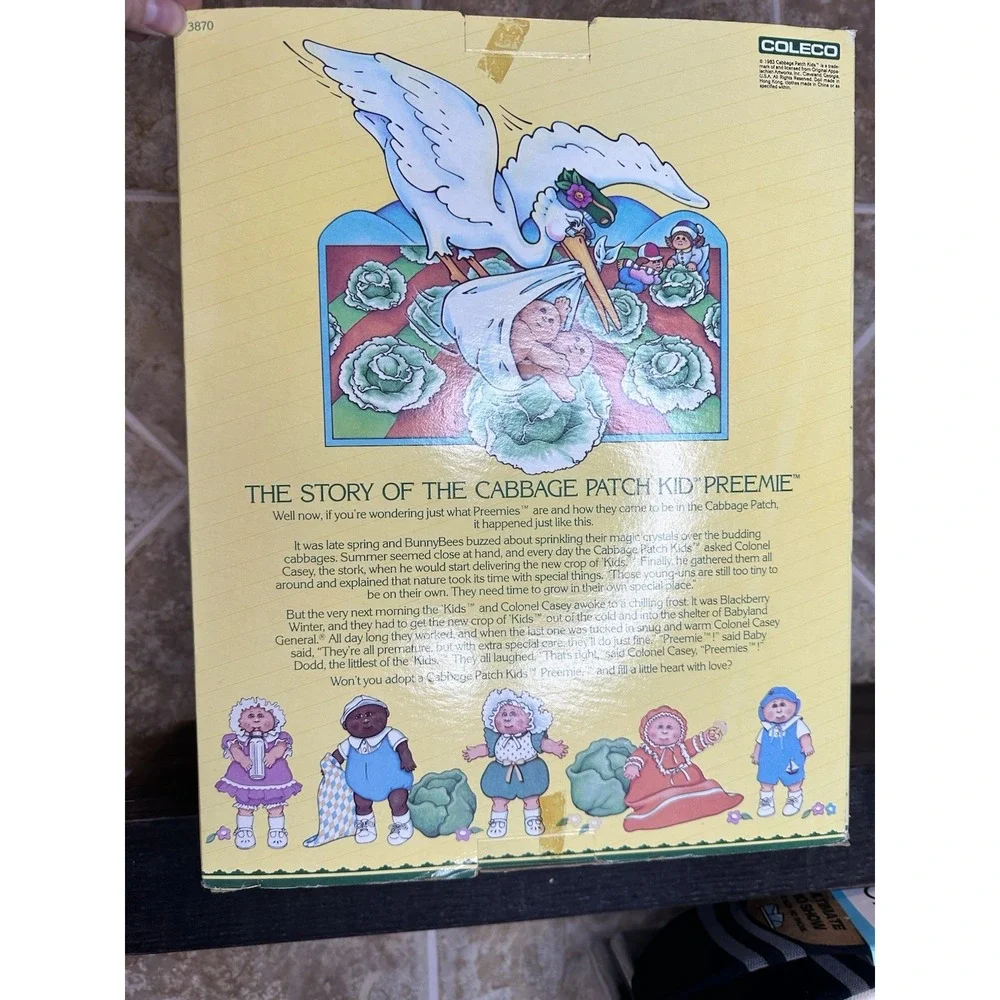 CABBAGE PATCH KIDS 1985 PREEMIE DOLL MARCH OF DIMES in Original Damaged Box Plus